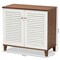 Baxton Studio Coolidge White and Walnut Wood 4-Shelf Shoe Storage Cabinet 163-10392 - alternate 10